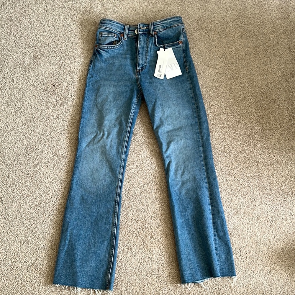 Zara cropped flare jeans new with tags